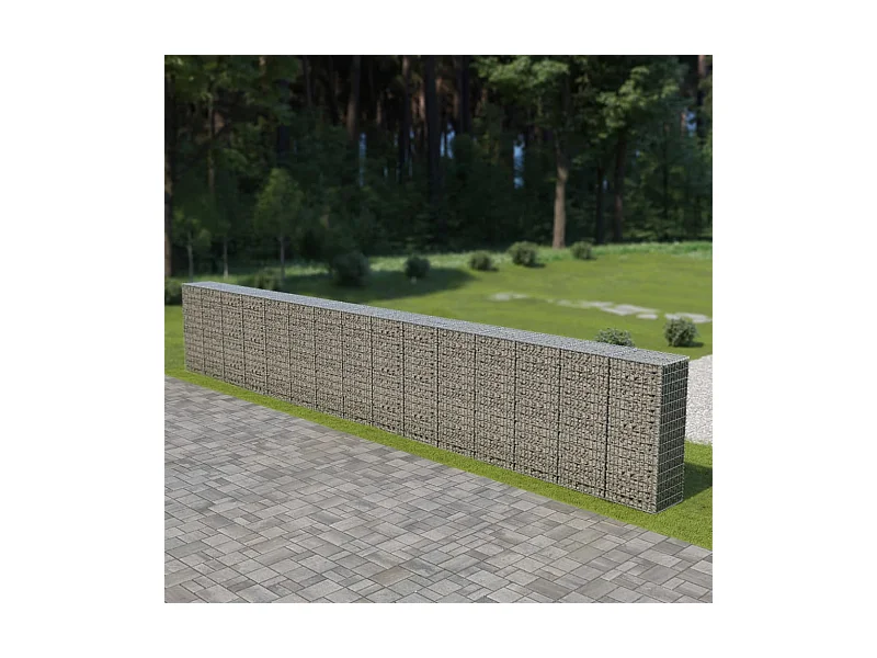 Mur à gabion avec couvercles Acier galvanisé 900 x 50x150