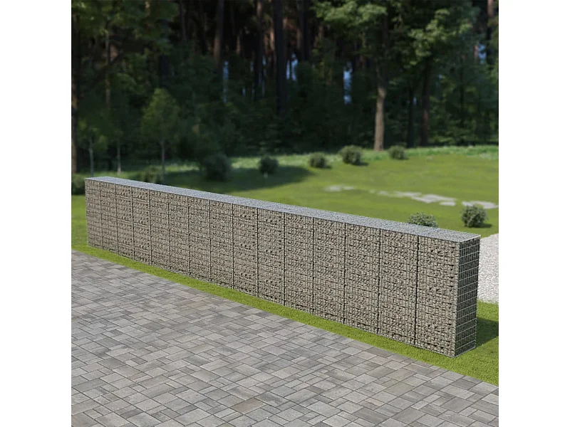 Mur à gabion avec couvercles Acier galvanisé 900 x 50x150