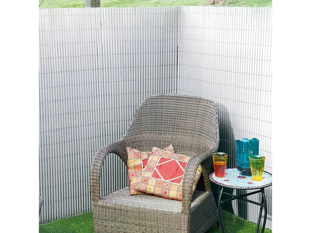 Nature Écran de jardin à double face PVC 1,5x3 m Blanc