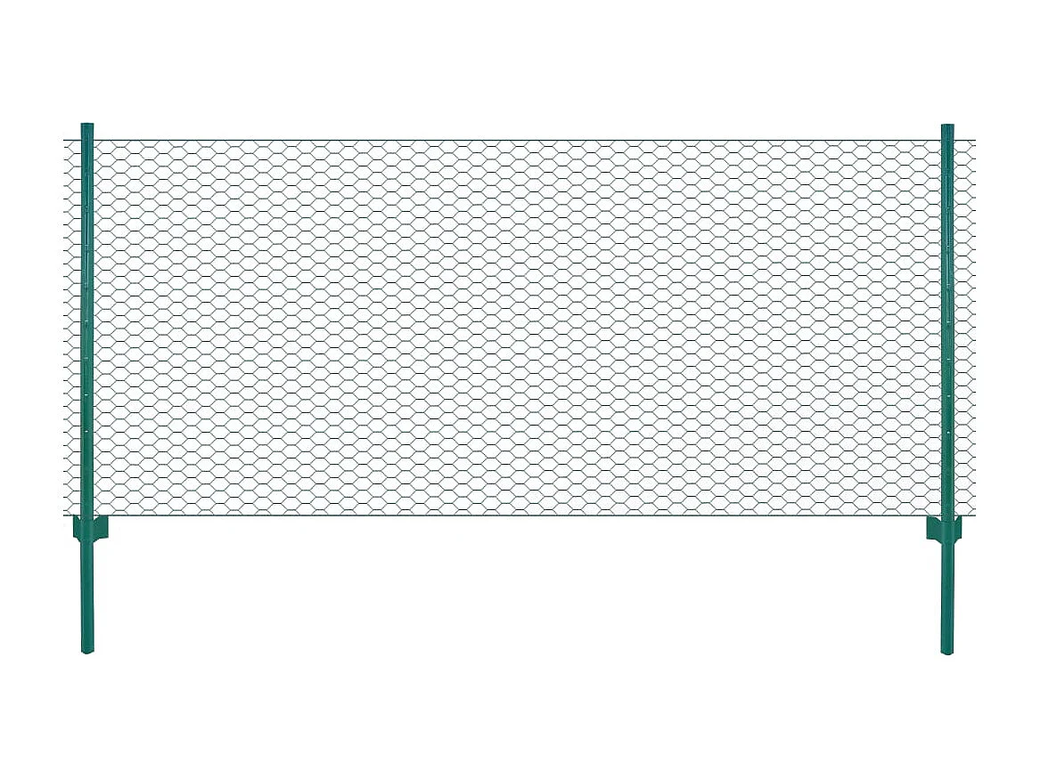 Draadgaashek met palen 25x0,5 m staal groen