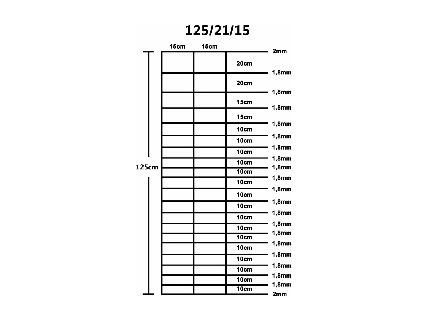 Hek 50x1,25 m gegalvaniseerd staal zilverkleurig