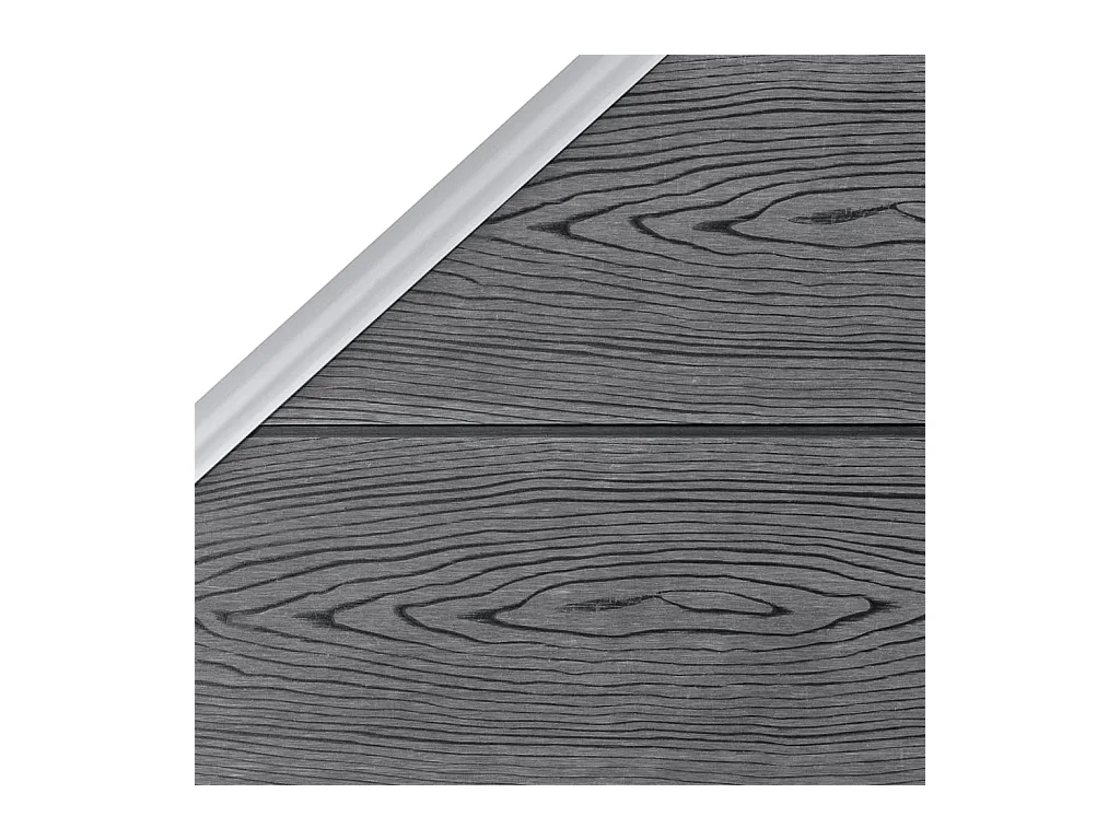 Ensemble de clôture WPC 2 Carré + 1 Incliné 446x186 Gris