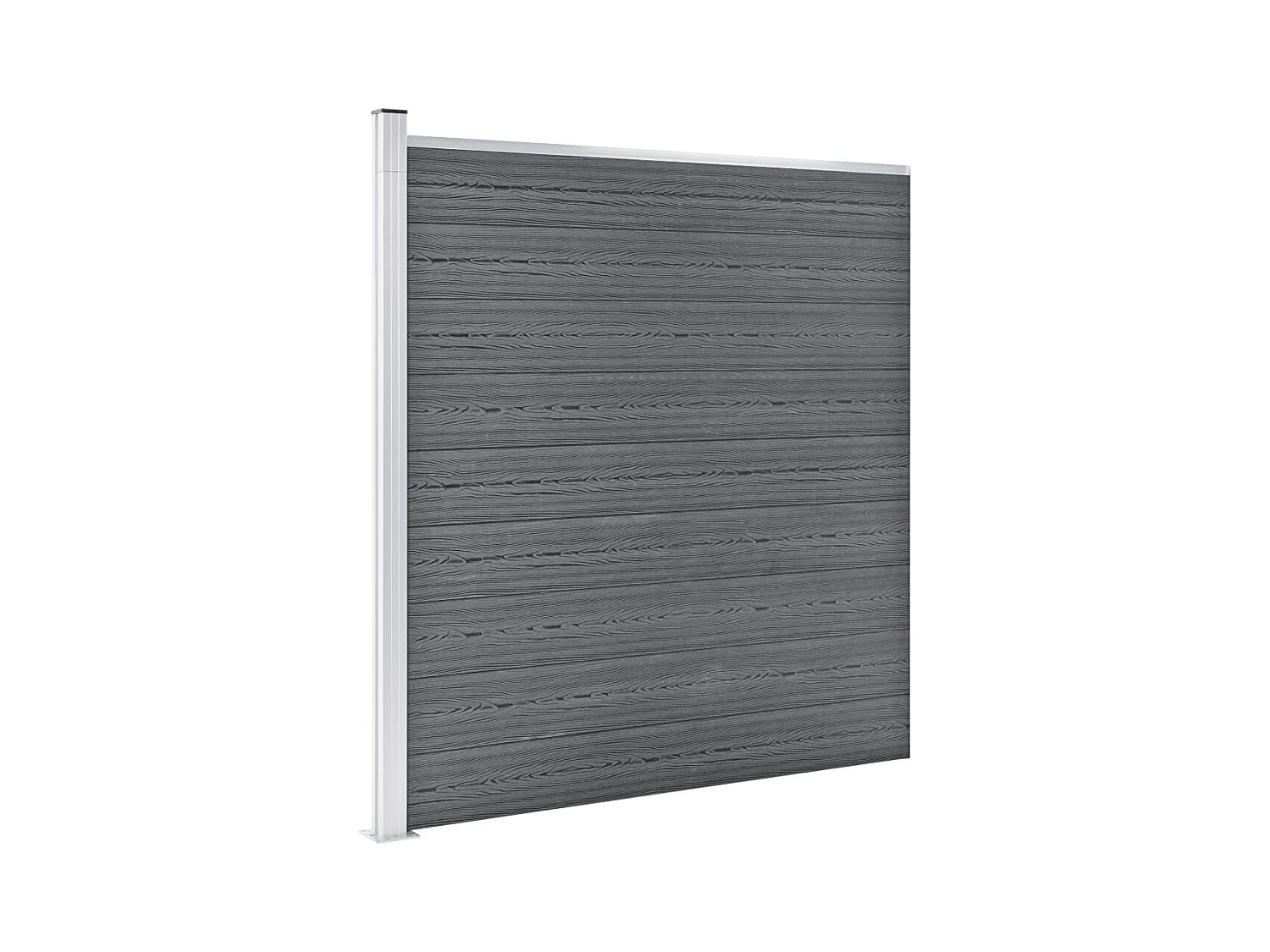 Ensemble de clôture WPC 2 Carré + 1 Incliné 446x186 Gris