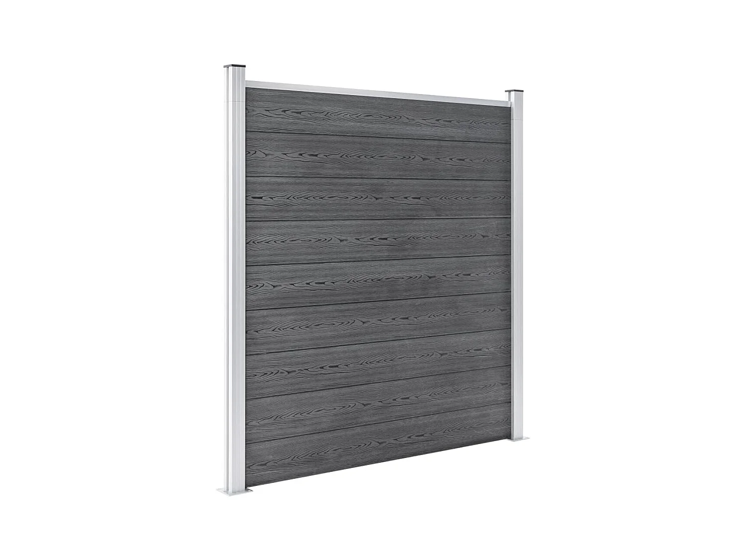 Ensemble de clôture WPC 2 Carré + 1 Incliné 446x186 Gris