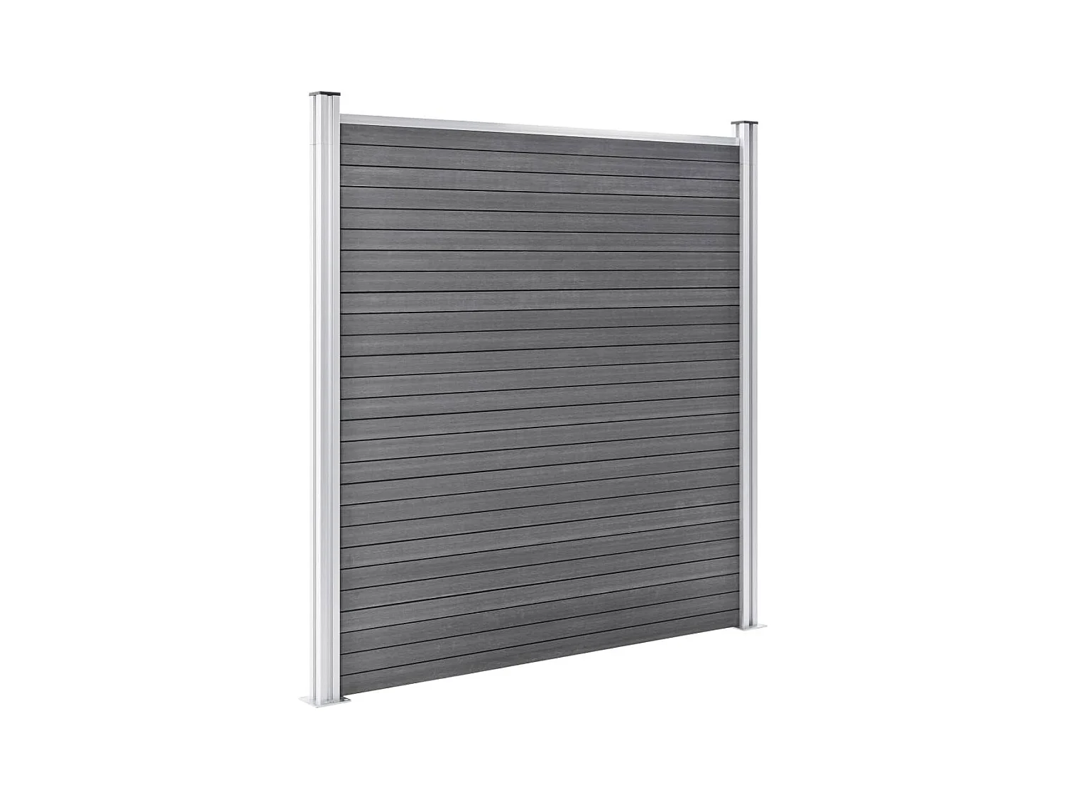 Ensemble de clôture WPC 2 Carré + 1 Incliné 446x186 Gris