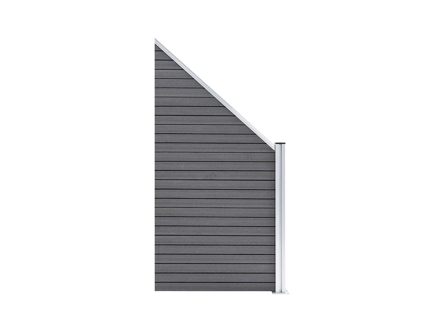 Ensemble de clôture WPC 2 Carré + 1 Incliné 446x186 Gris