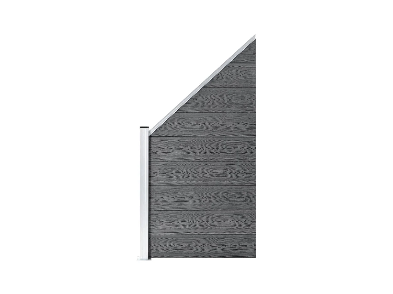 Ensemble de clôture WPC 2 Carré + 1 Incliné 446x186 Gris