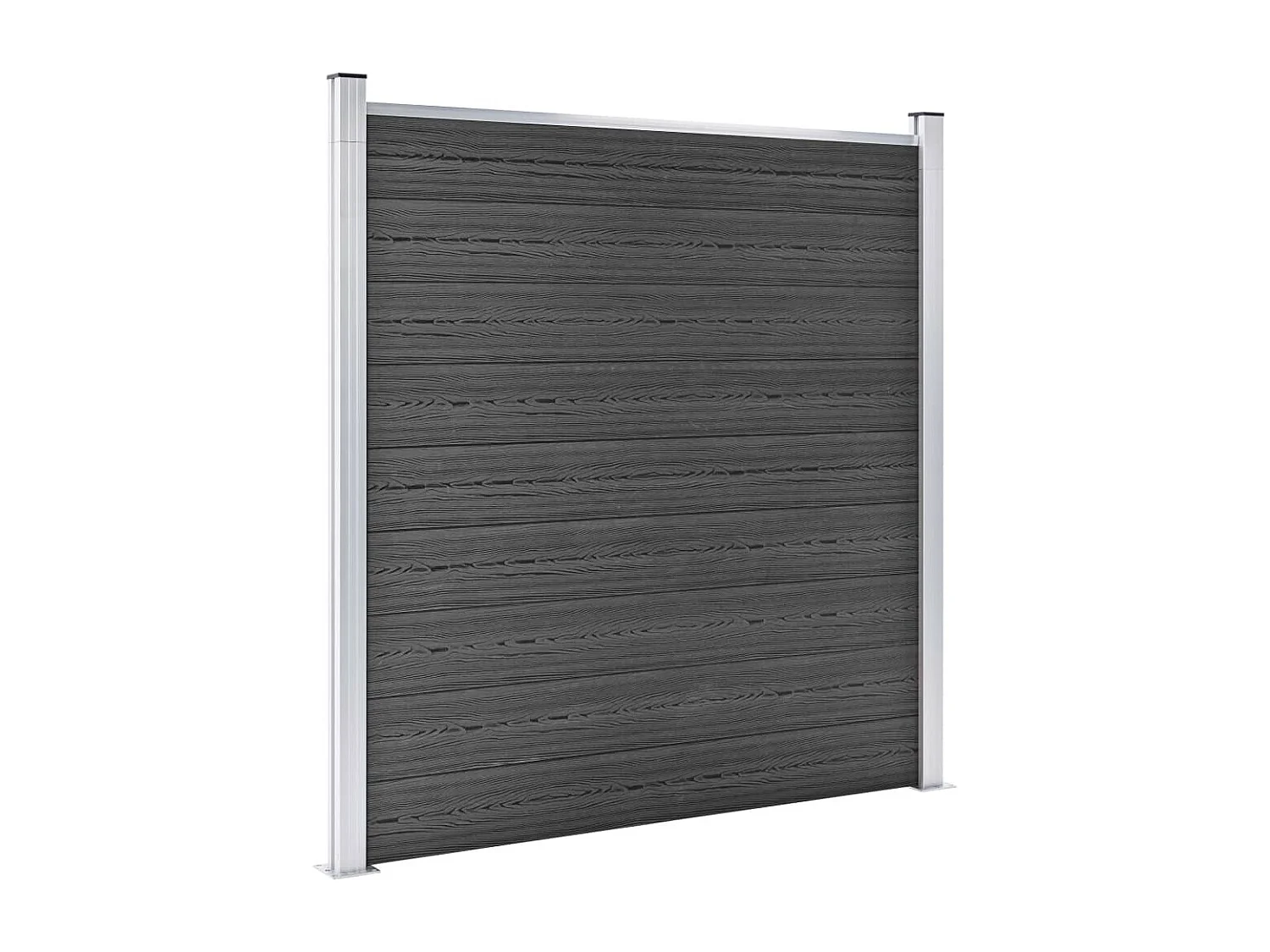 Ensemble de panneau de clôture WPC 446x(105-186) cm Noir