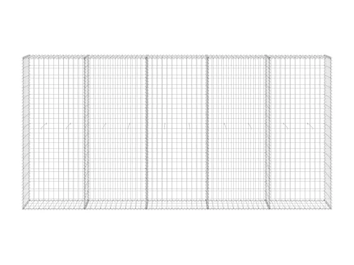 Mur en gabion avec couvercles Acier galvanisé 300x30x150