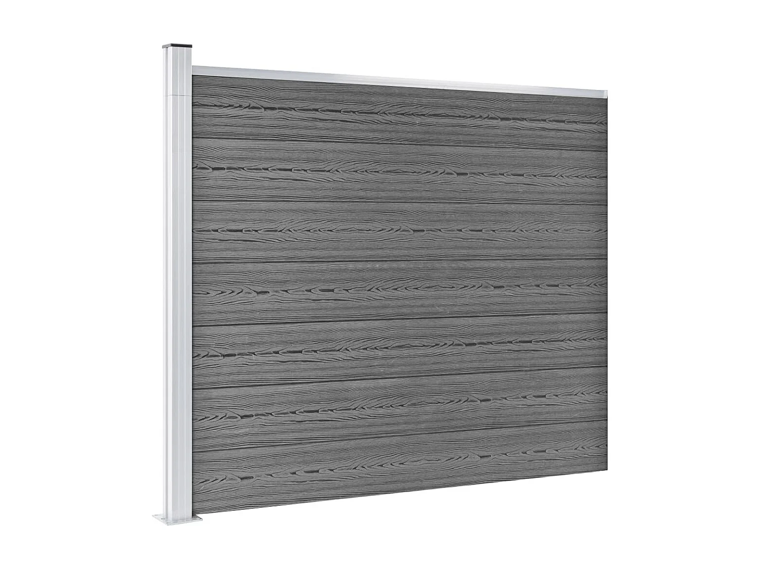 Ensemble de panneau de clôture WPC 353x146 Gris