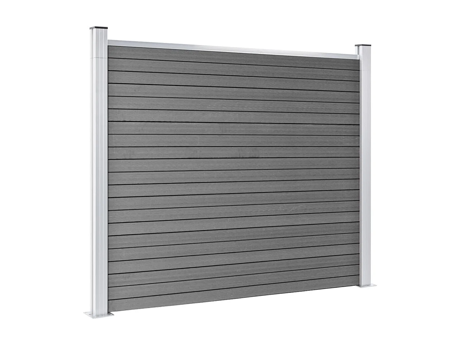 Ensemble de panneau de clôture WPC 353x146 Gris
