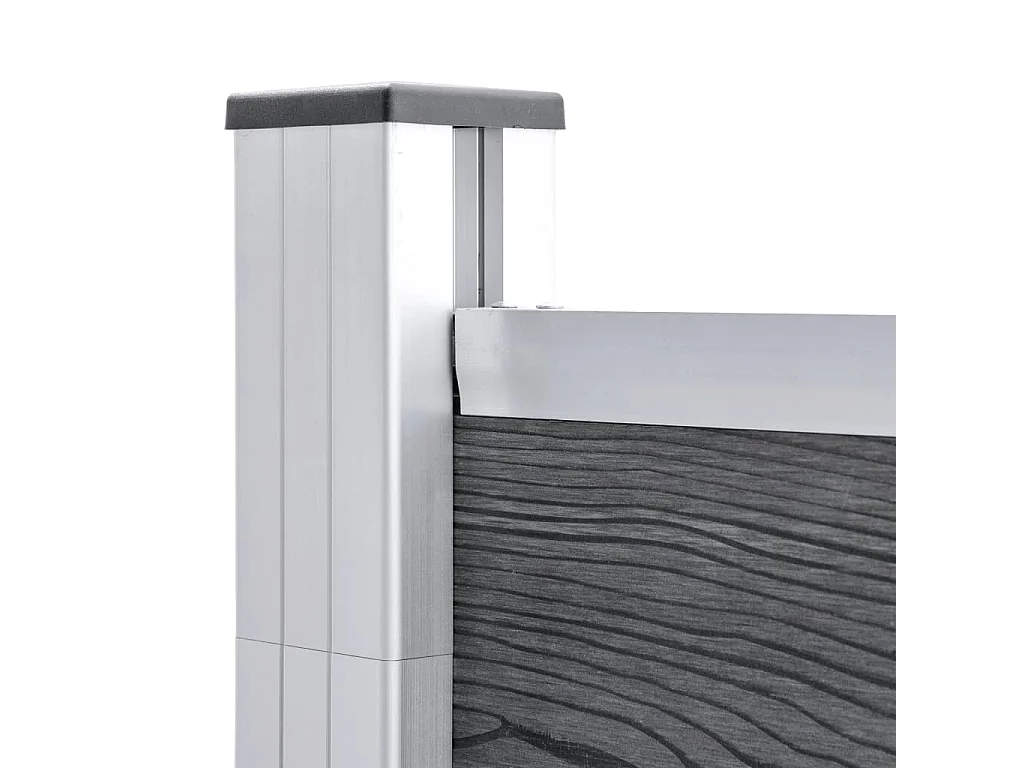 Ensemble de panneau de clôture WPC 353x146 Gris