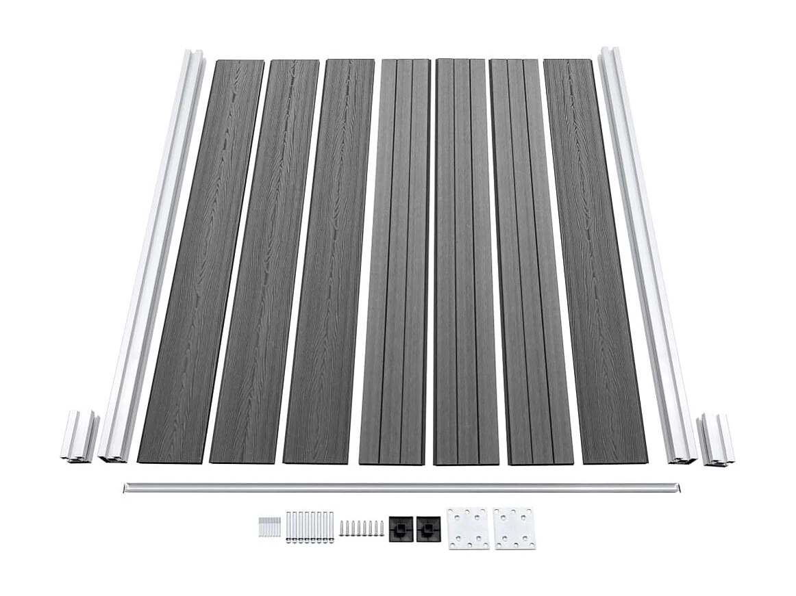 Ensemble de panneau de clôture WPC 353x146 Gris