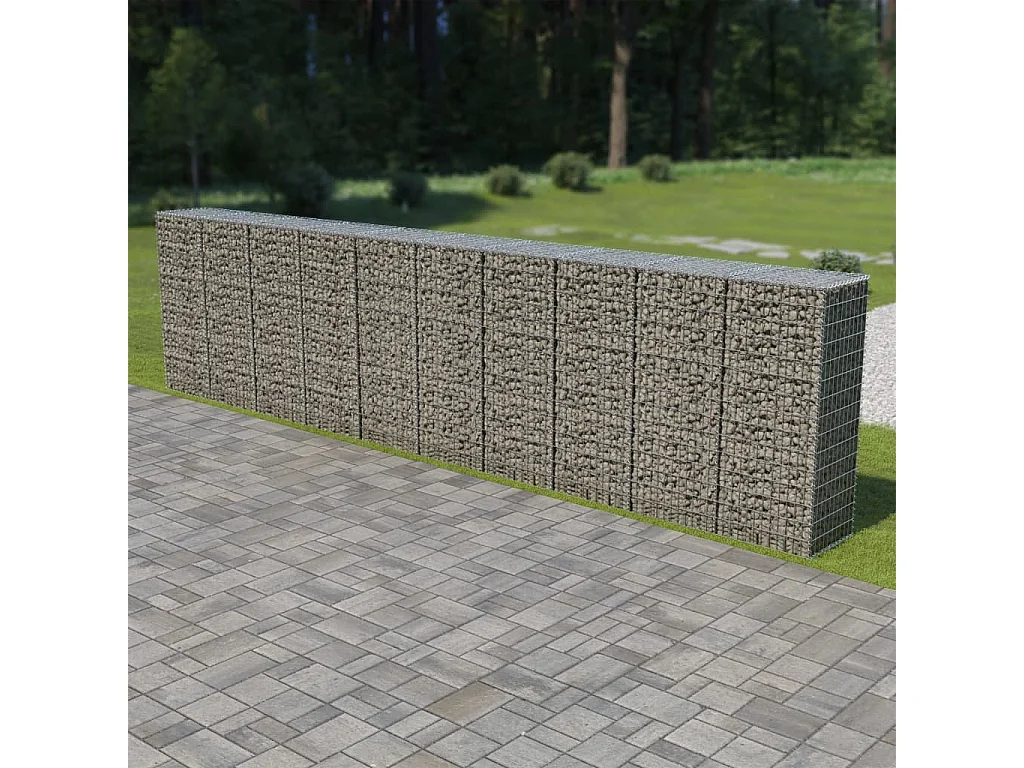 Mur à gabion avec couvercles Acier galvanisé 600 x 50x150