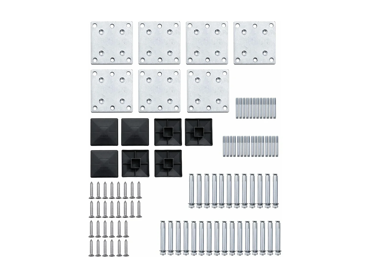 Ensemble de panneau de clôture WPC 1045x186 Noir