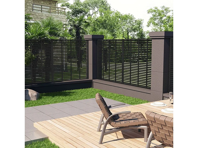 Clôture à persiennes WPC 180x180 Noir