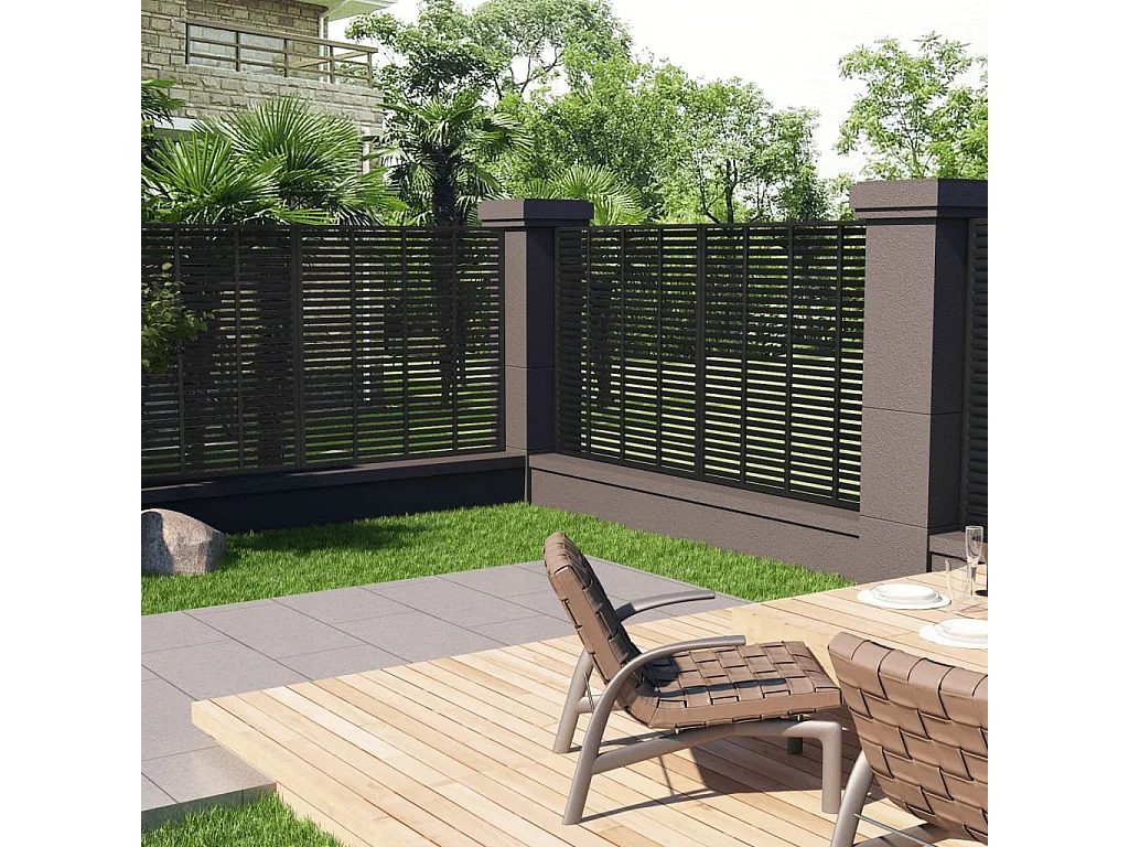 Clôture à persiennes WPC 180x180 Noir