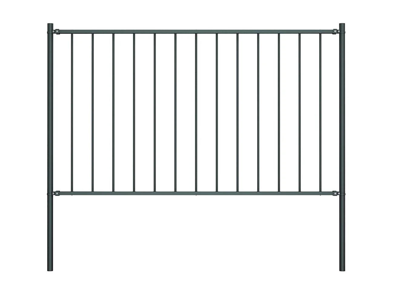 Panneau clôture poteaux Acier enduit poudre 1,7x1 m Anthracite