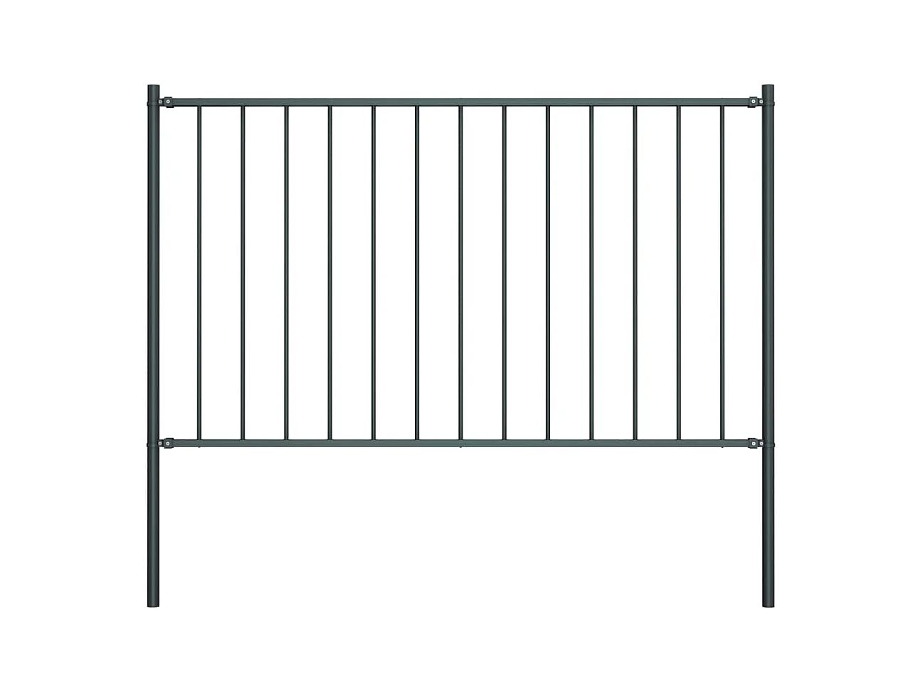 Panneau clôture poteaux Acier enduit poudre 1,7x1 m Anthracite