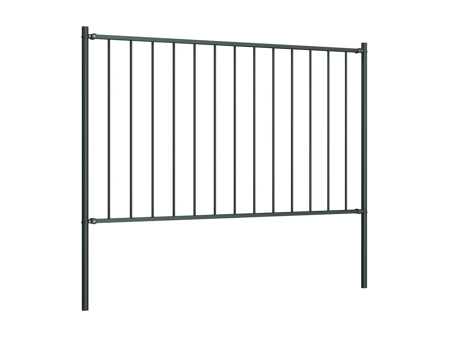 Panneau clôture poteaux Acier enduit poudre 1,7x1 m Anthracite