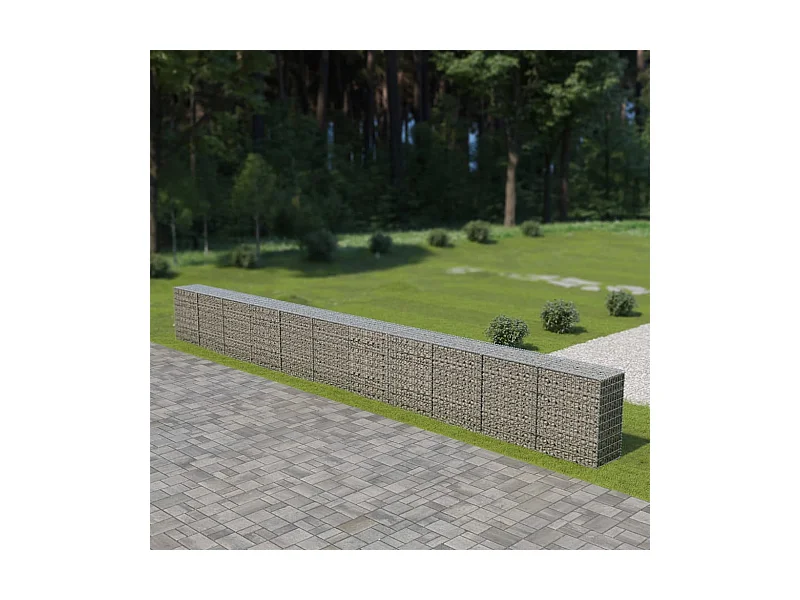 Mur à gabion avec couvercles Acier galvanisé 900 x 50x100