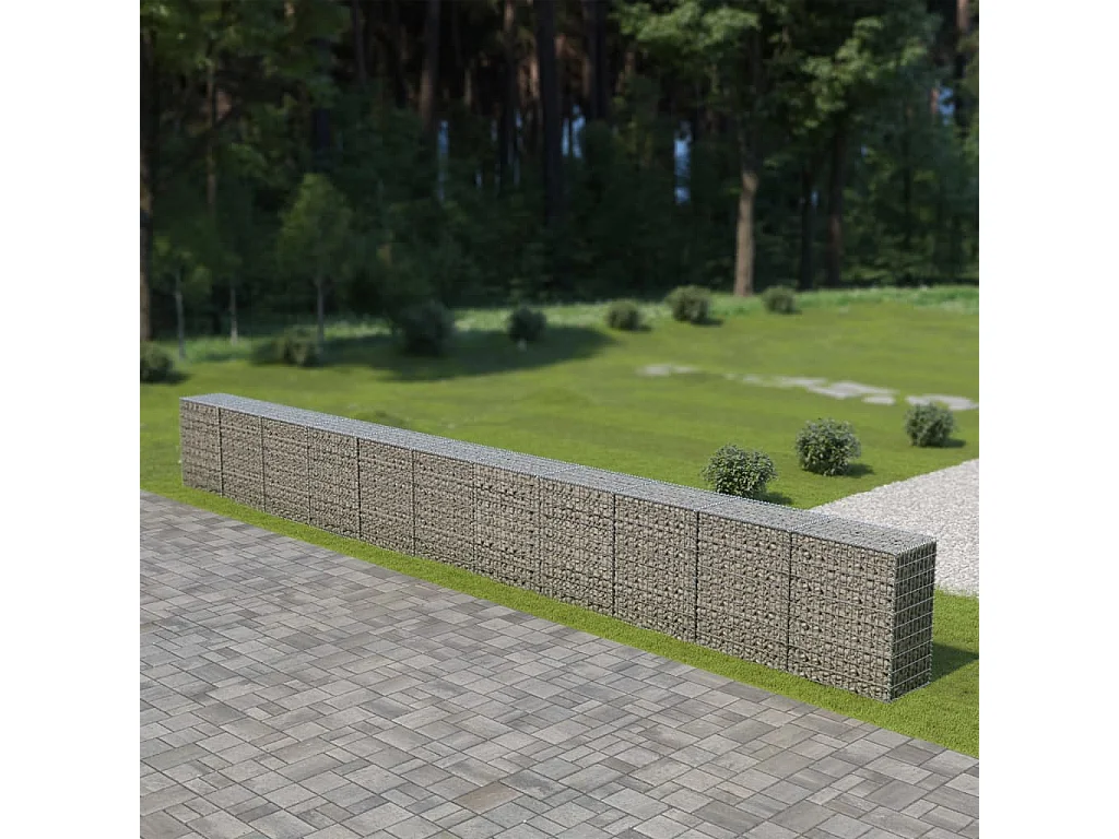 Mur à gabion avec couvercles Acier galvanisé 900 x 50x100