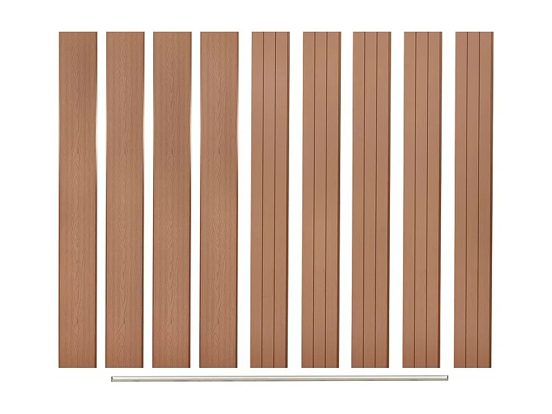 Panneaux de clôture de remplacement 9 pcs WPC 170cm Marron