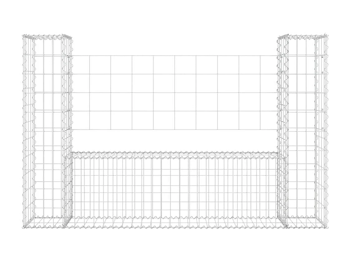 Panier de gabion en forme de U avec 2 poteaux Fer 140x20x100