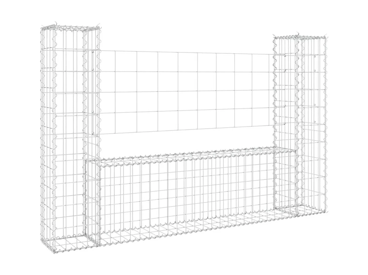 Panier de gabion en forme de U avec 2 poteaux Fer 140x20x100