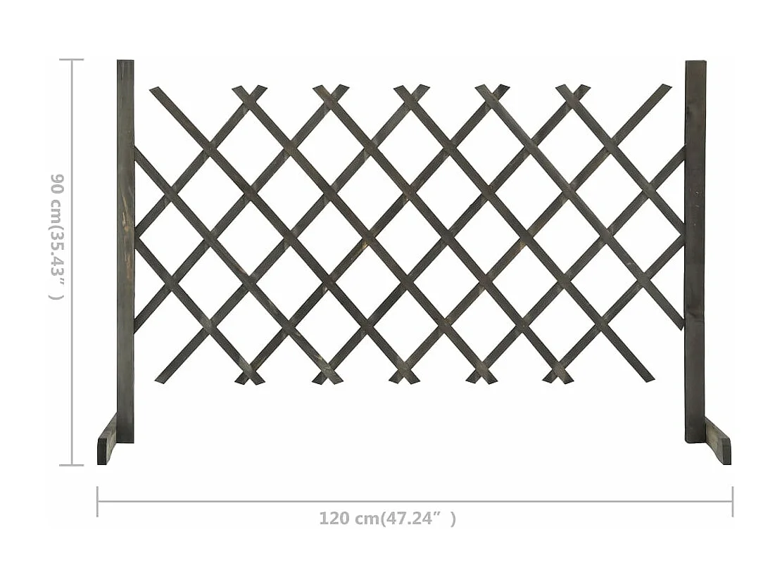 Clôture en treillis de jardin Gris 120x90 Bois de sapin