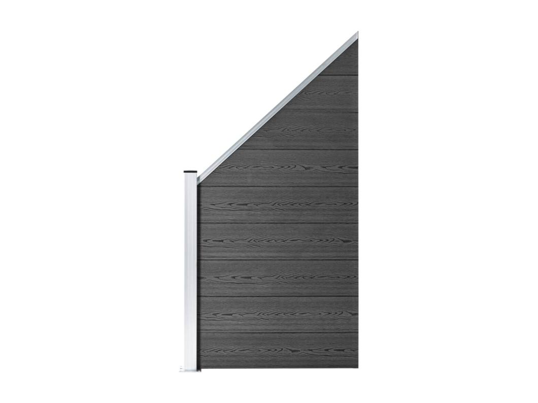 Schuttingpaneel 95x(105-180) cm HKC zwart