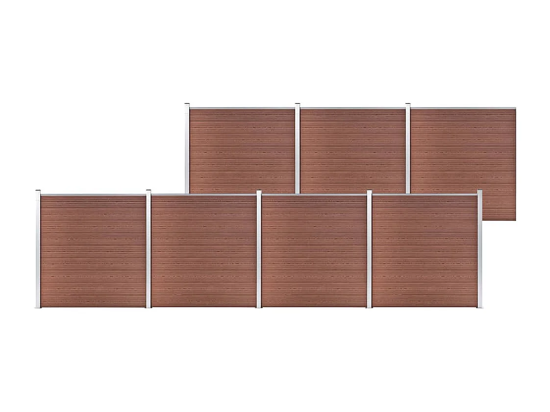 Clôture de jardin WPC 1218x186 Marron