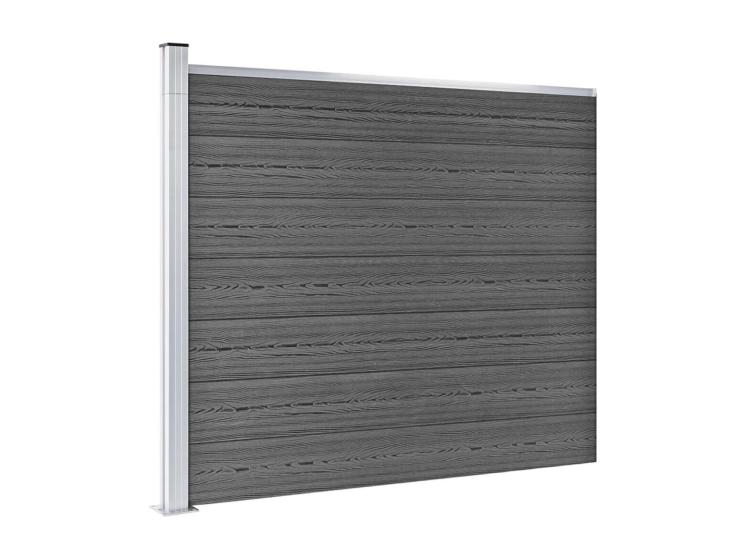 Set de paneles de valla WPC negro 699x146 cm