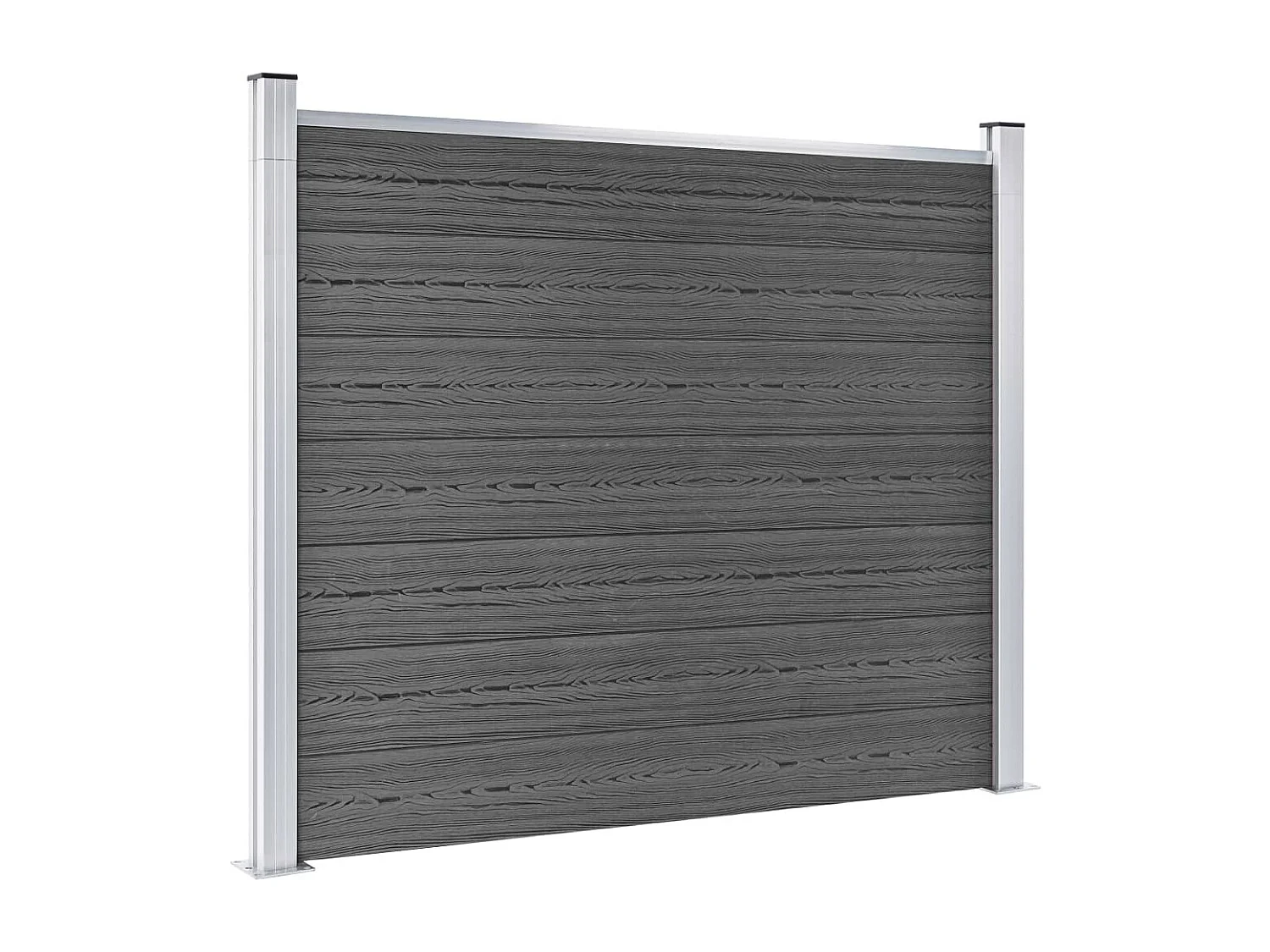 Set de paneles de valla WPC negro 699x146 cm