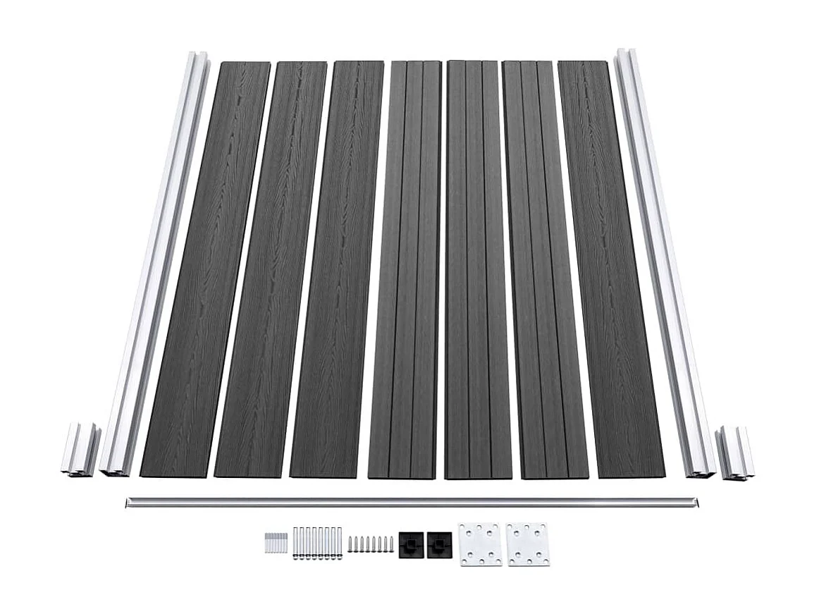 Set de paneles de valla WPC negro 699x146 cm