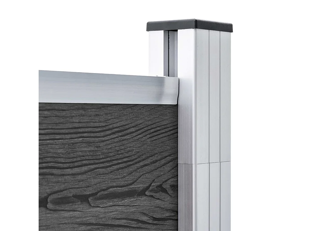 Set de paneles de valla WPC negro 699x146 cm