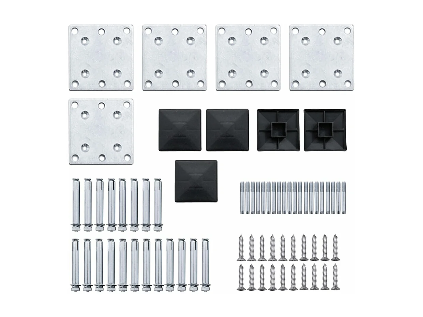 Set de paneles de valla WPC negro 699x146 cm