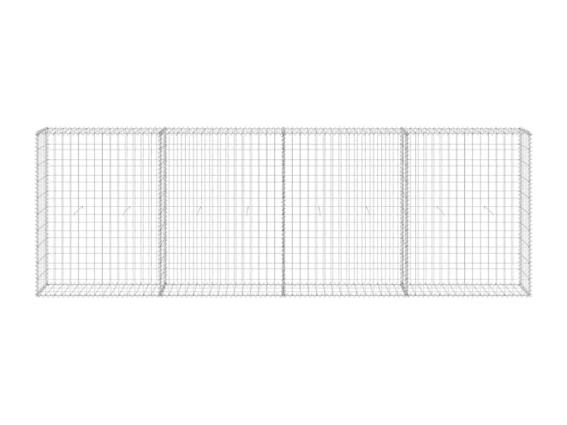 Mur en gabion avec couvercles Acier galvanisé 300x30x100