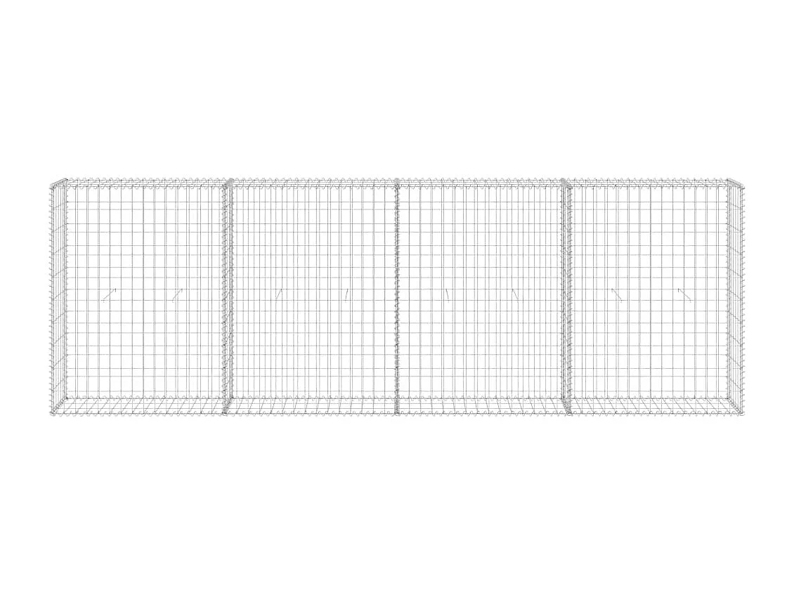Mur en gabion avec couvercles Acier galvanisé 300x30x100