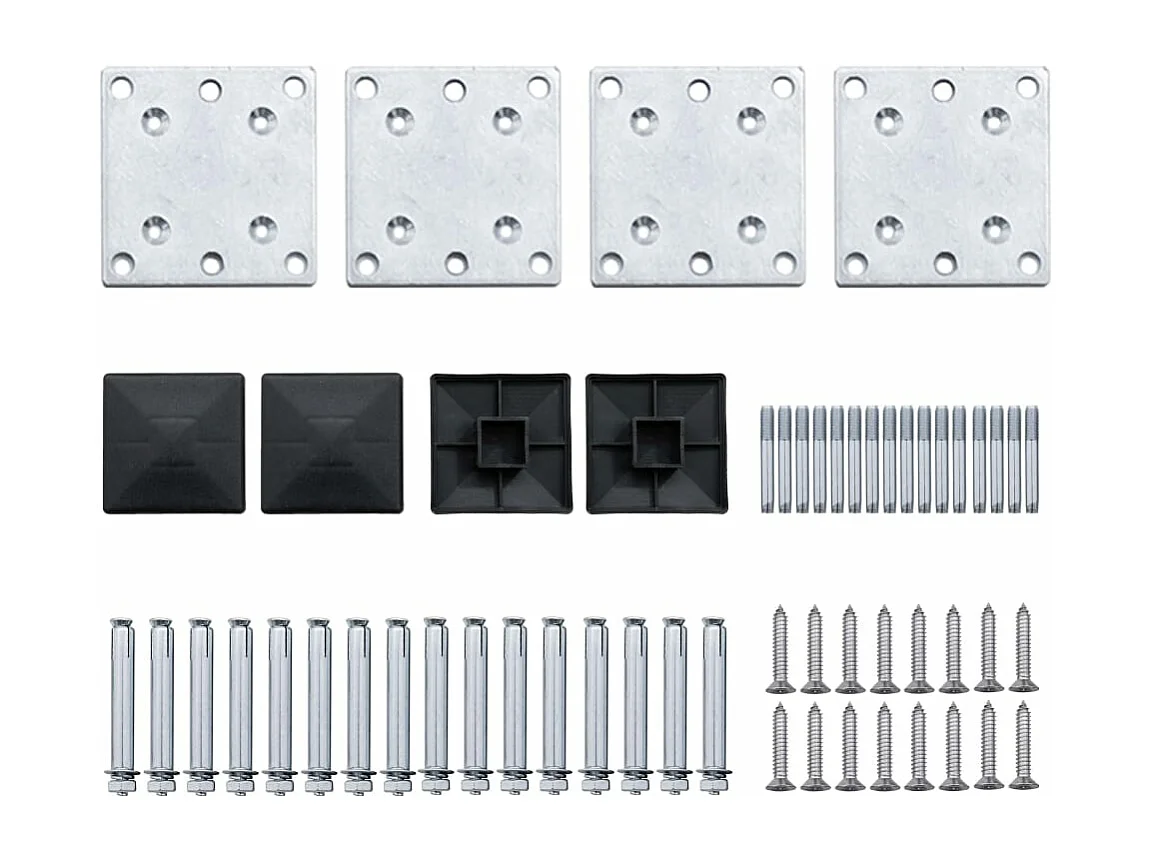 Ensemble de panneau de clôture WPC 526x186 Noir