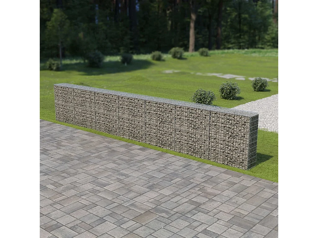 Mur à gabion avec couvercles Acier galvanisé 600 x 30x100