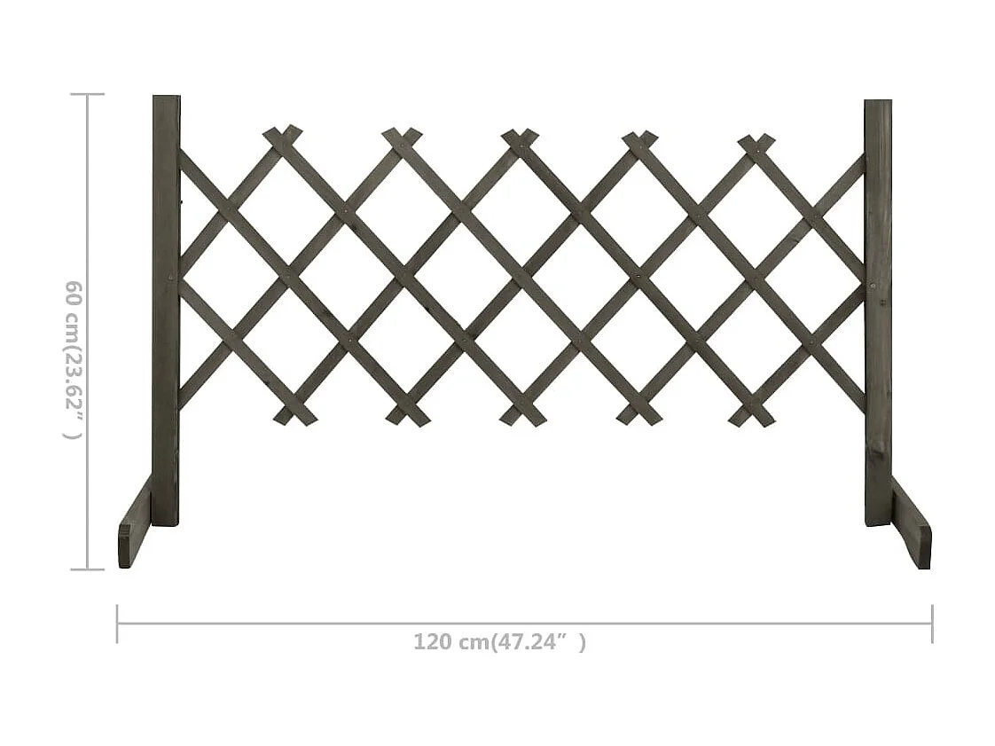 Clôture en treillis de jardin Gris 120x60 Bois de sapin
