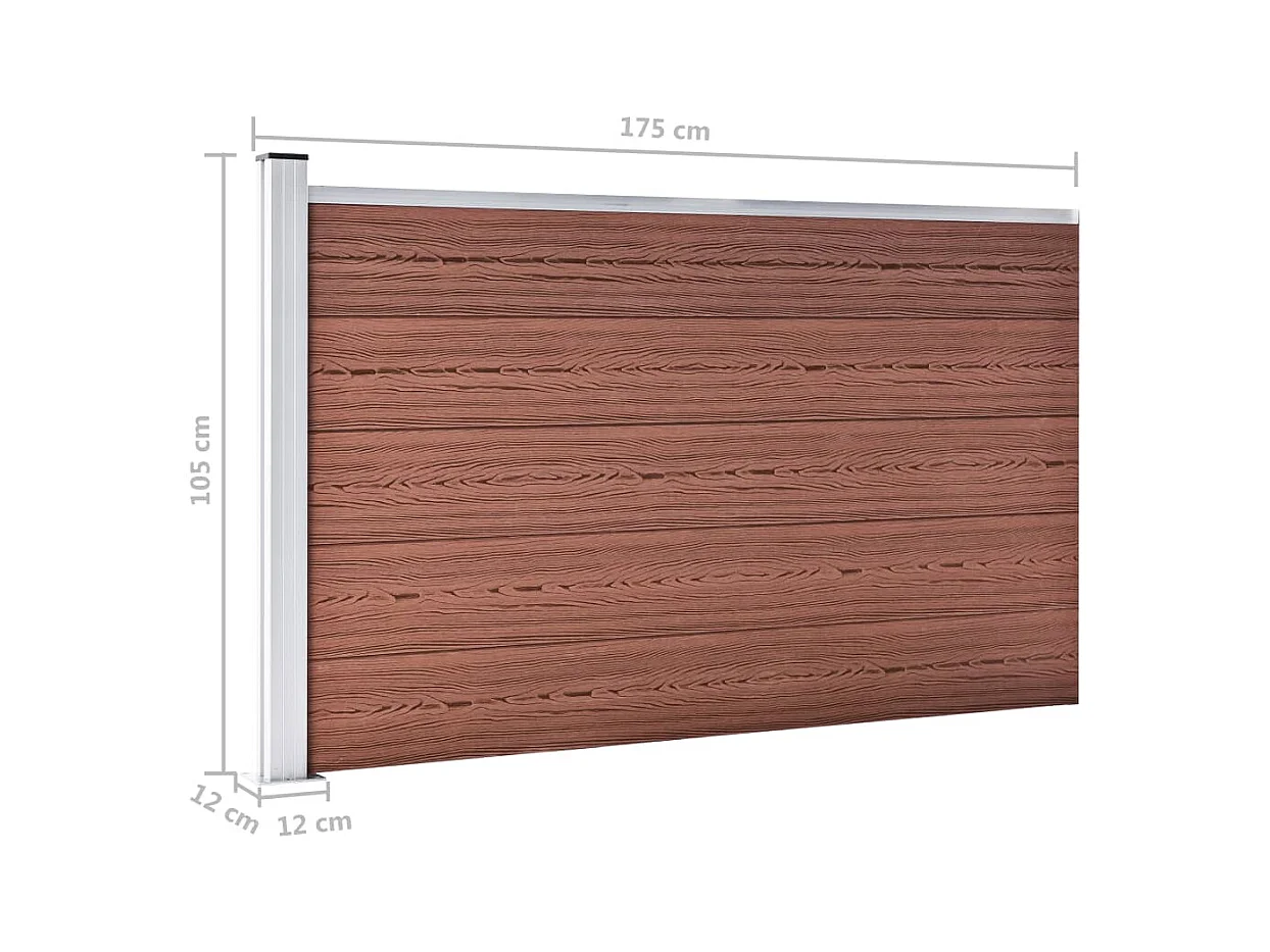 Clôture de jardin WPC 175x105 Marron
