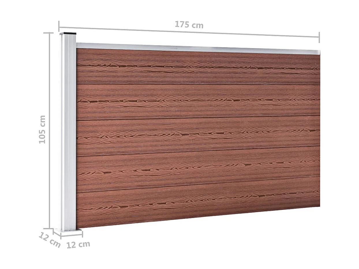 Clôture de jardin WPC 175x105 Marron
