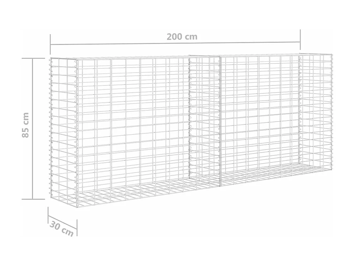 Panier de gabion Acier inoxydable 85 x 30x200
