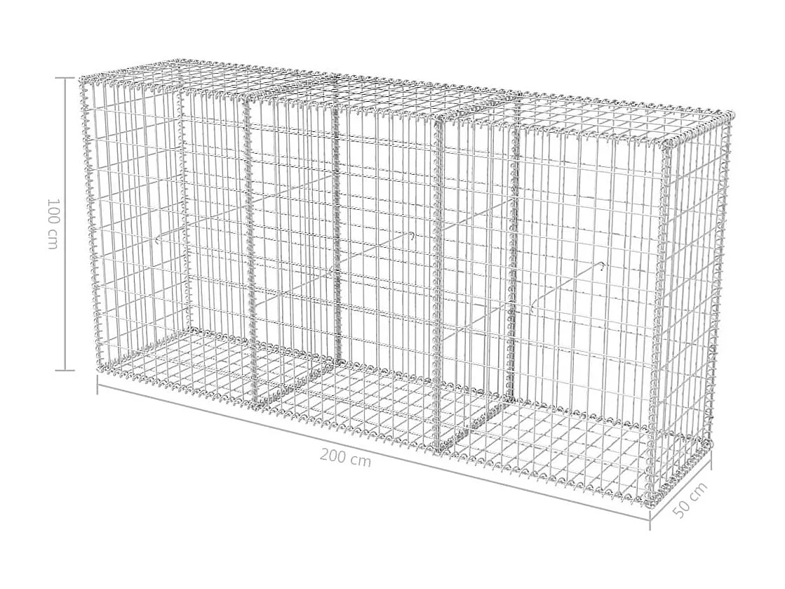 Panier de gabion Acier galvanisé 200x50x100
