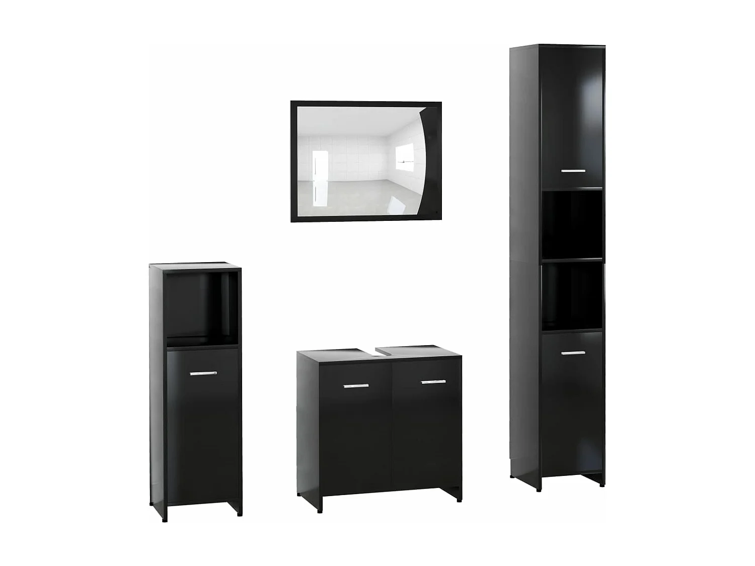 Ensemble de meubles de salle de bain 4 pcs Noir