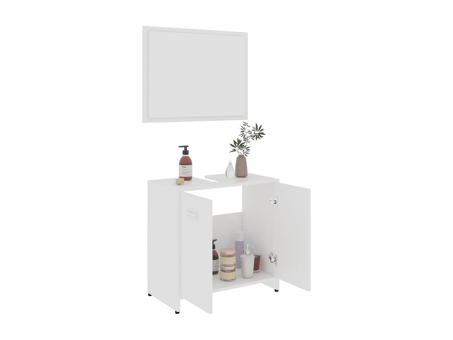 Ensemble de meubles de salle de bain 4 pcs Blanc 2