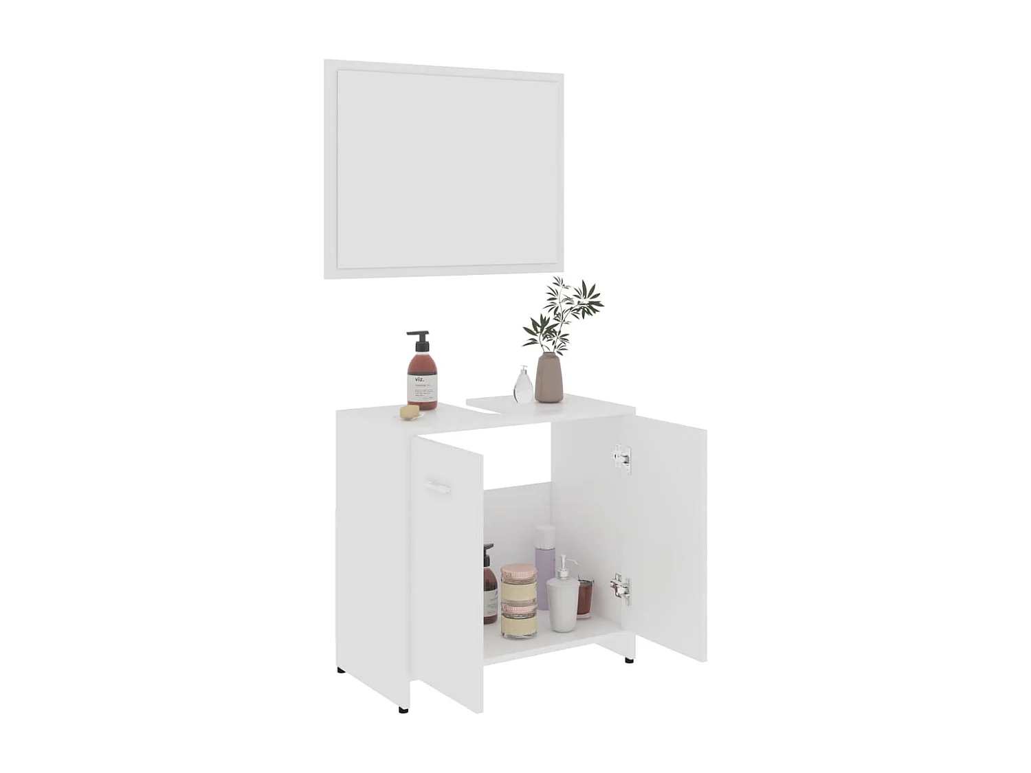 Ensemble de meubles de salle de bain 3 pcs Blanc 2
