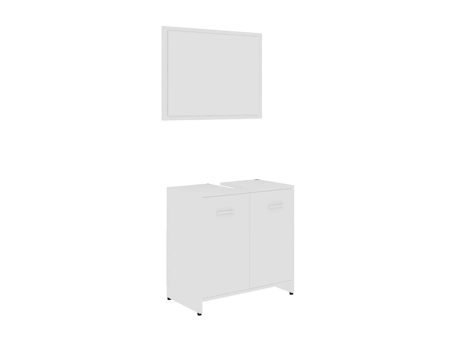 Ensemble de meubles de salle de bain 3 pcs Blanc 2